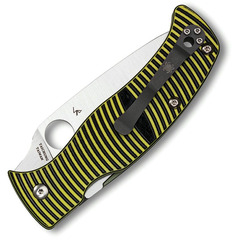 Spyderco Caribbean Salt Folding Knife - 3.7" LC200N Leaf Shaped Blade 3D Machined G10 Handle