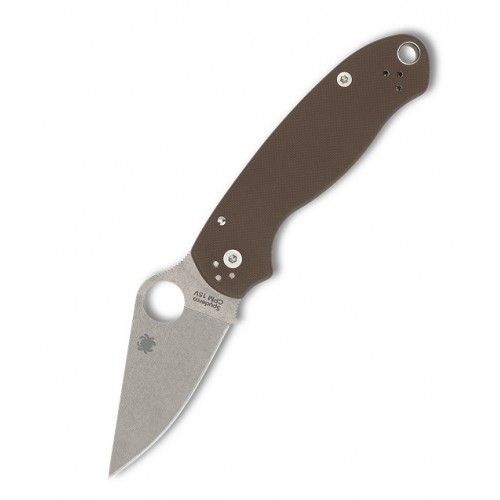 Spyderco Paramilitary 3 Sprint Run Folding Knife - 2.93" CPM-15V Blade Brown G10 Handle