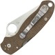 Spyderco Paramilitary 3 Compression Lock Folding Knife - 2.95" CPM-CruWear Blade Brown Canvas Micarta Handle