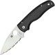 Spyderco Shaman Folding Knife - 3.58" S30V Serrated Blade Matte Black G10 Handle