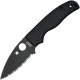 Spyderco Shaman Folding Knife - 3.58" S30V Black Serrated Blade Matte Black G10 Handle