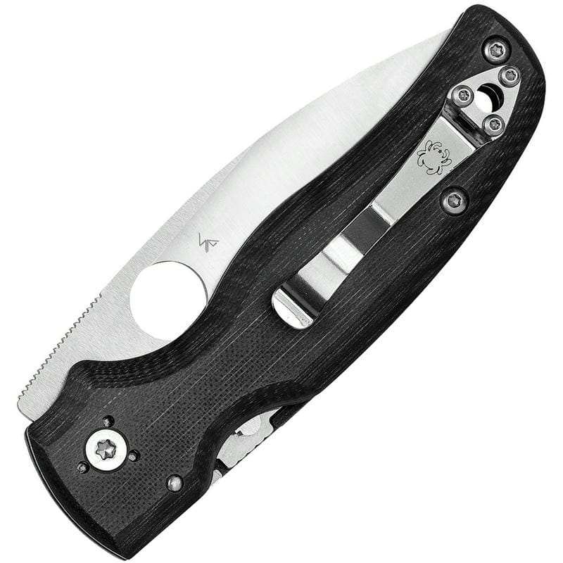 Spyderco Shaman Folding Knife - 3.58" S30V Serrated Blade Matte Black G10 Handle