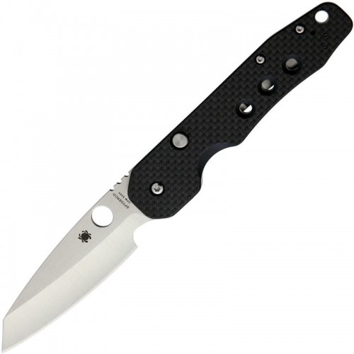 Spyderco Kevin Smock Folding Knife - 3.45" S30V Plain Blade CF and G10 Laminate Handle