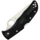 Spyderco Endela Lightweight Thin Red Line Folding Knife - 3.41" Combo Blade Black and Red Handle