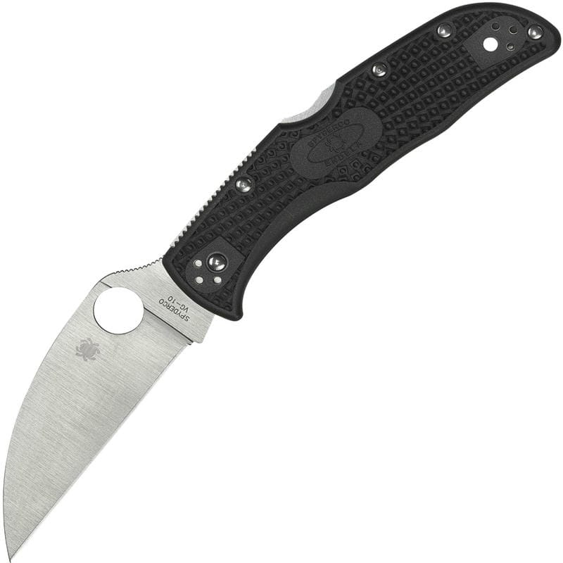 Spyderco Endela Wharncliffe Lightweight Folding Knife - 3.4" Plain Blade, Black Handle