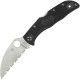 Spyderco Endela Wharncliffe Lightweight Folding Knife - 3.4" Serrated Blade, Black Handle