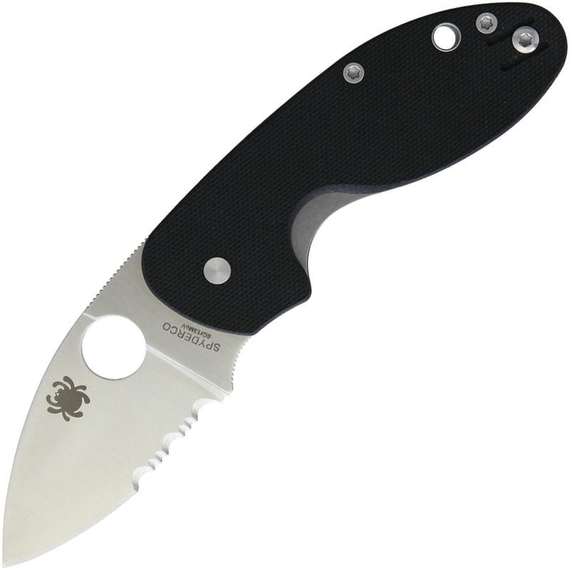 Spyderco Insistent Folding Knife - 2.48" Satin Combo Blade Black G10 Handle