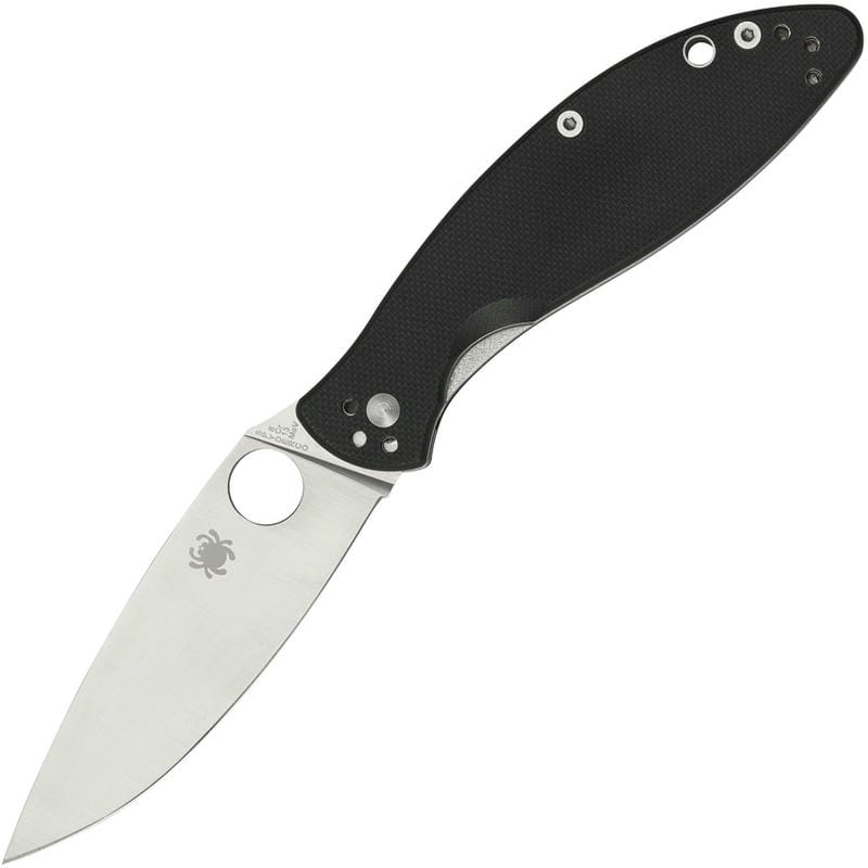 Spyderco Astute Folding Knife 3.02" Satin Plain Blade Black G10 Handle