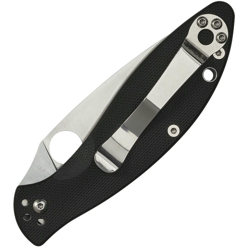 Spyderco Astute Folding Knife 3.02" Satin Plain Blade Black G10 Handle