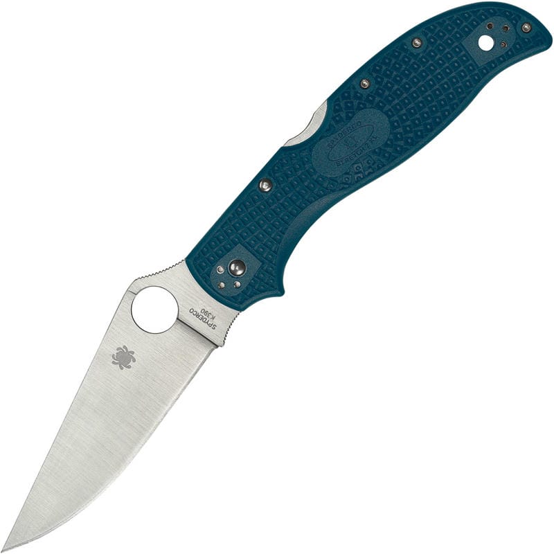 Spyderco Stretch 2 XL Lightweight Folding Knife - 3.99" K390 Satin Modified CP Blade Blue FRN Handle