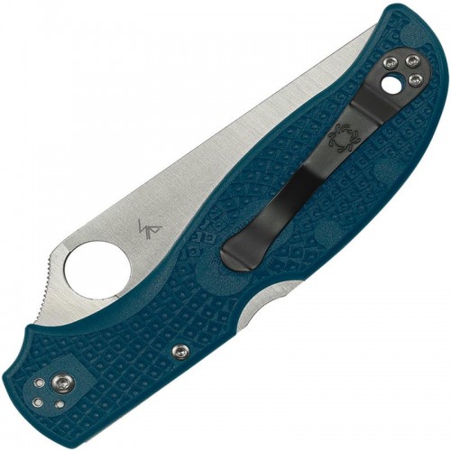 Spyderco Stretch 2 XL Lightweight Folding Knife - 3.99" K390 Satin CP Blade Blue FRN Handle