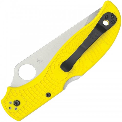Spyderco Stretch 2XL Salt Folding Knife - 3.92" H2 Serrated Blade, Yellow Handle