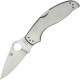 Spyderco UpTern Folding Knife 2.84" Satin Plain Blade Stainless Steel Handle