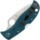 Spyderco LeafJumper Folding Knife - 3.09" K390 Satin Leaf Shaped Plain Blade Blue FRN Handle