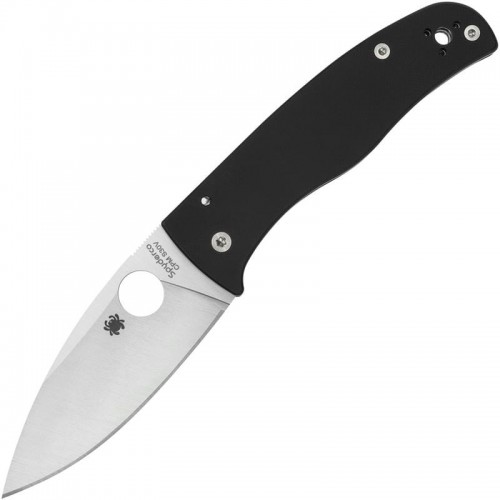 Spyderco Bodacious Folding Knife - 3.66" CPM-S30V Satin Leaf Shaped Plain Blade Smooth Black G10 Handle