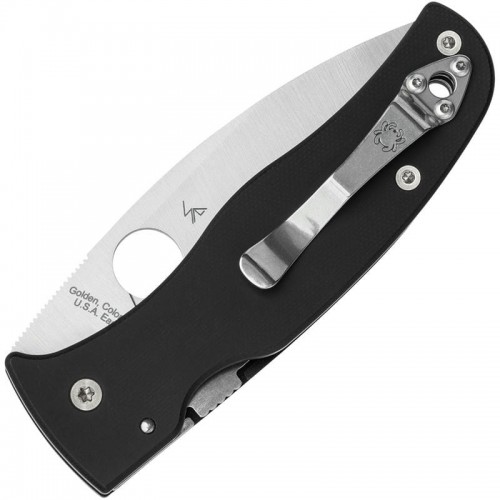 Spyderco Bodacious Folding Knife - 3.66" CPM-S30V Satin Leaf Shaped Plain Blade Smooth Black G10 Handle