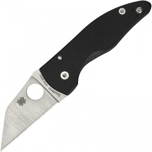 Spyderco MicroJimbo Folding Knife - 2.45" S30V Satin Plain Blade Black G10 Handle