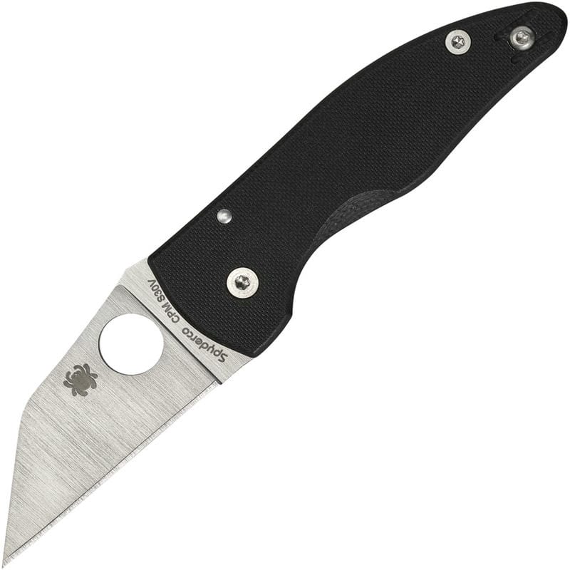 Spyderco MicroJimbo Folding Knife - 2.45" S30V Satin Plain Blade Black G10 Handle