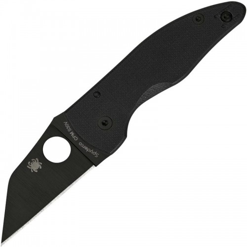 Spyderco MicroJimbo Folding Knife - 2.45" S30V Black DLC Blade Black G10 Handle
