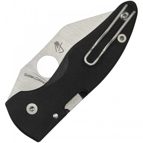 Spyderco MicroJimbo Folding Knife - 2.45" S30V Satin Plain Blade Black G10 Handle