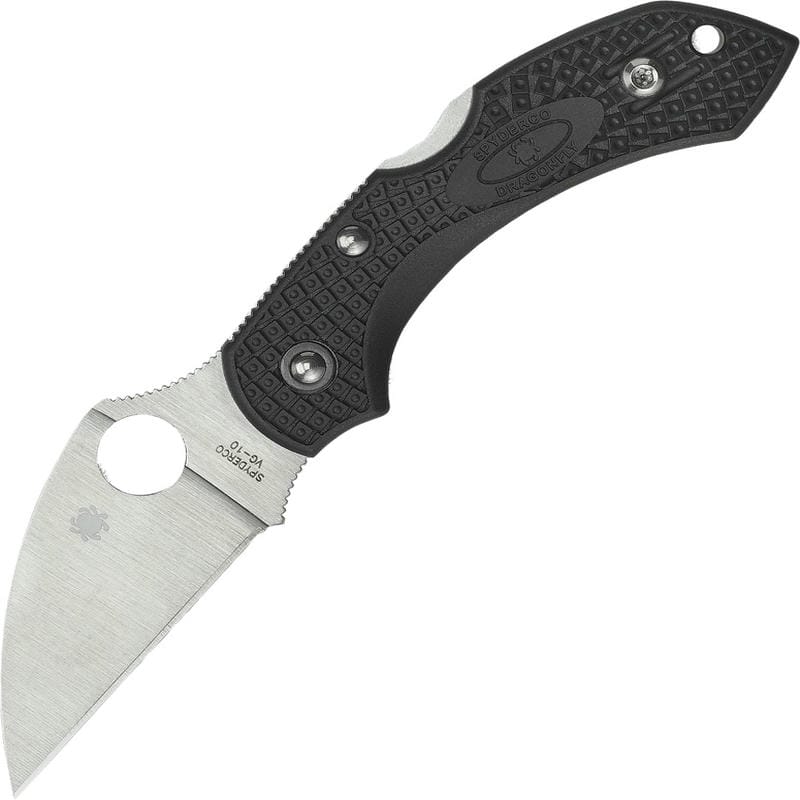 Spyderco Dragonfly 2 Wharncliffe Folding Knife 2.28" VG10 Satin Plain Blade, Black FRN Handle