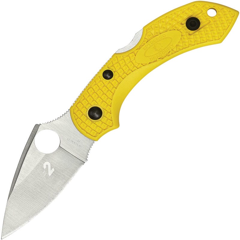 Spyderco Dragonfly 2 Salt Folding Knife - 2.25" H2 Rust Proof Blade Yellow Handle