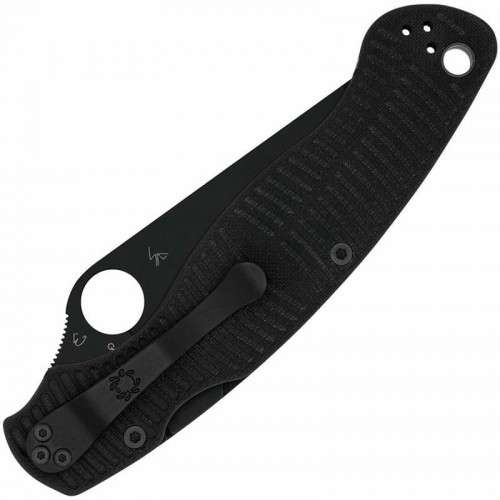 Spyderco Military 2 Salt Black Folding Knife - 4" CPM-MagnaCut Black Blade G10 Handle