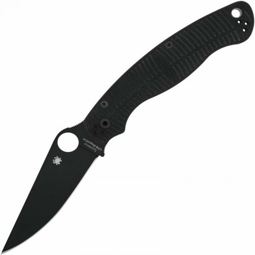 Spyderco Military 2 Salt Black Folding Knife - 4" CPM-MagnaCut Black Blade G10 Handle