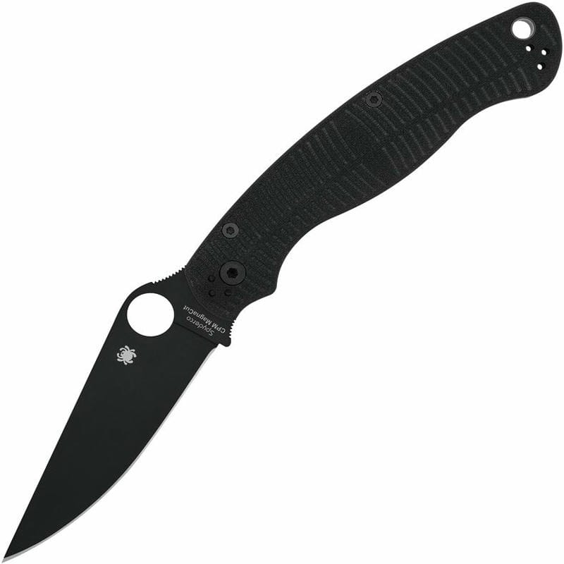 Spyderco Military 2 Salt Black Folding Knife - 4" CPM-Magnacut Black Blade G10 Handle