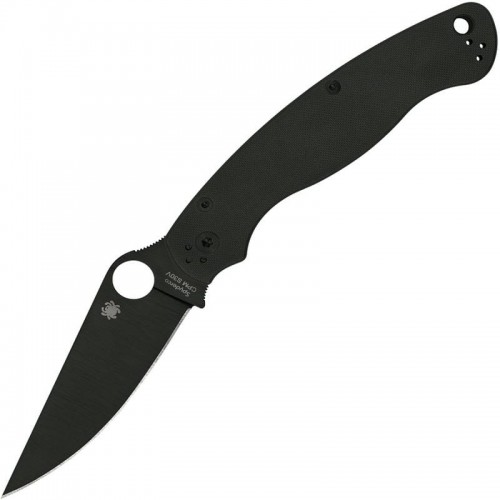 Spyderco Military 2 Folding Knife - 4" S30V Black DLC Plain Blade Black G10 Handle