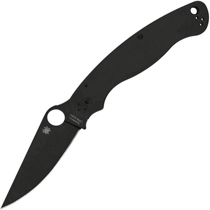 Spyderco Military 2 Folding Knife - 4" S30V Black DLC Plain Blade Black G10 Handle