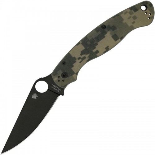 Spyderco Military 2 Folding Knife - 4" CPM-S30V Black DLC Blade Camo G10 Handle