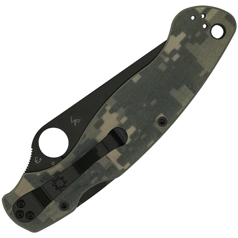 Spyderco Military 2 Folding Knife - 4" S30V Black DLC Blade Camo G10 Handle