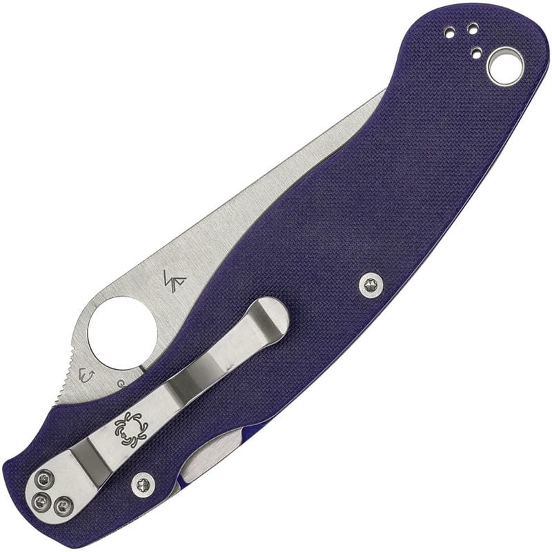 Spyderco Military 2 Compression Lock Folding Knife CPM-S110V Blade Blue Purple G10 Handle
