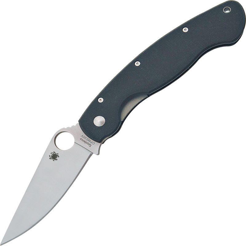 Spyderco Military Folding Knife - 4" S30V Satin Plain Blade Black G10 Handle Liner Lock