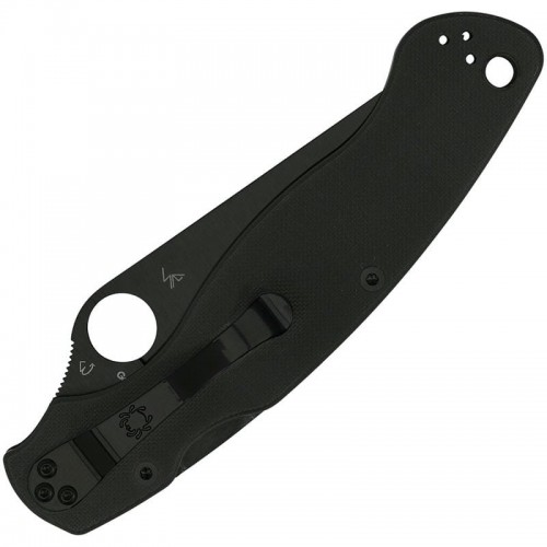 Spyderco Military 2 Folding Knife - 4" S30V Black DLC Serrated Blade Black G10 Handle