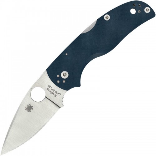 Spyderco Native 5 Folding Knife - 2.95" CPM-SPY27 Plain Blade Cobalt Blue G10 Handle