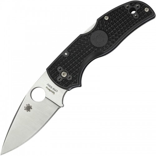 Spyderco Native 5 Lightweight Folding Knife 3" S30V Satin Plain Blade, Black FRN Handle