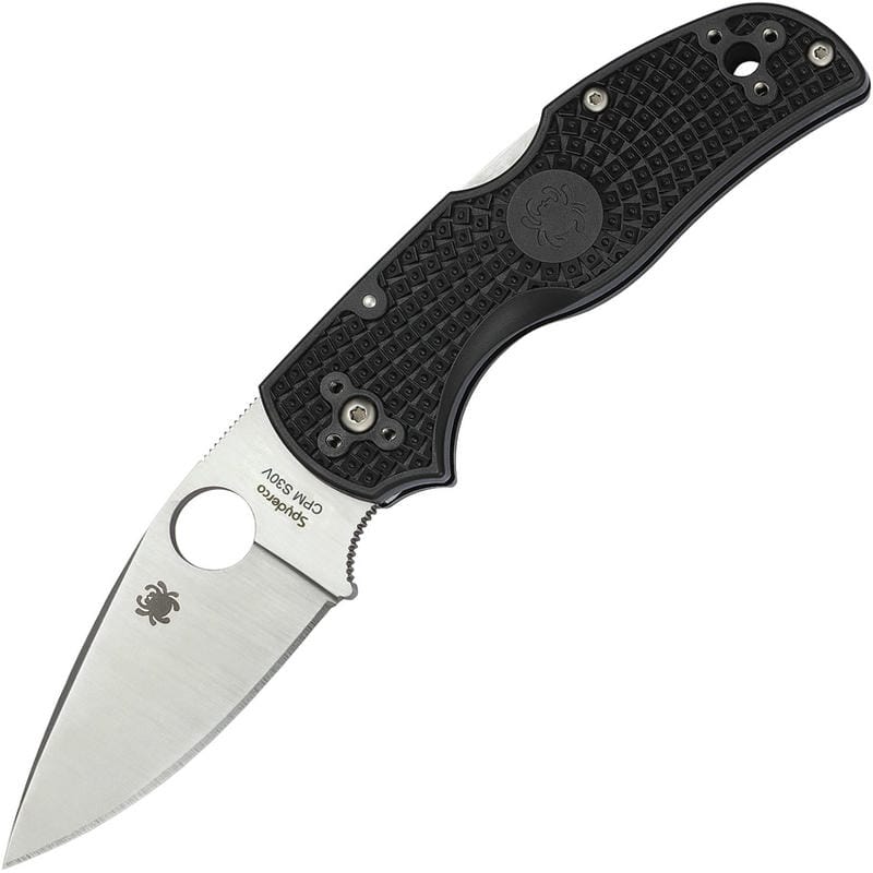 Spyderco Native 5 Lightweight Folding Knife 3" S30V Satin Plain Blade, Black FRN Handle
