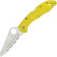 Spyderco Salt 2 Folding Knife - 3" H1 Serrated Blade Yellow Handle