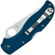 Spyderco Stretch 2 Lightweight Folding Knife - 3.45" Satin Plain Blade, Blue Handle