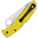 Spyderco Pacific Salt 2 Folding Knife - 3.78" H2 Satin Plain Blade, Yellow FRN Handle