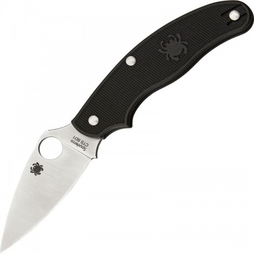Spyderco UK Penknife - 3" CTS-BD1N Stainless Steel Leaf Blade Black FRN Handle