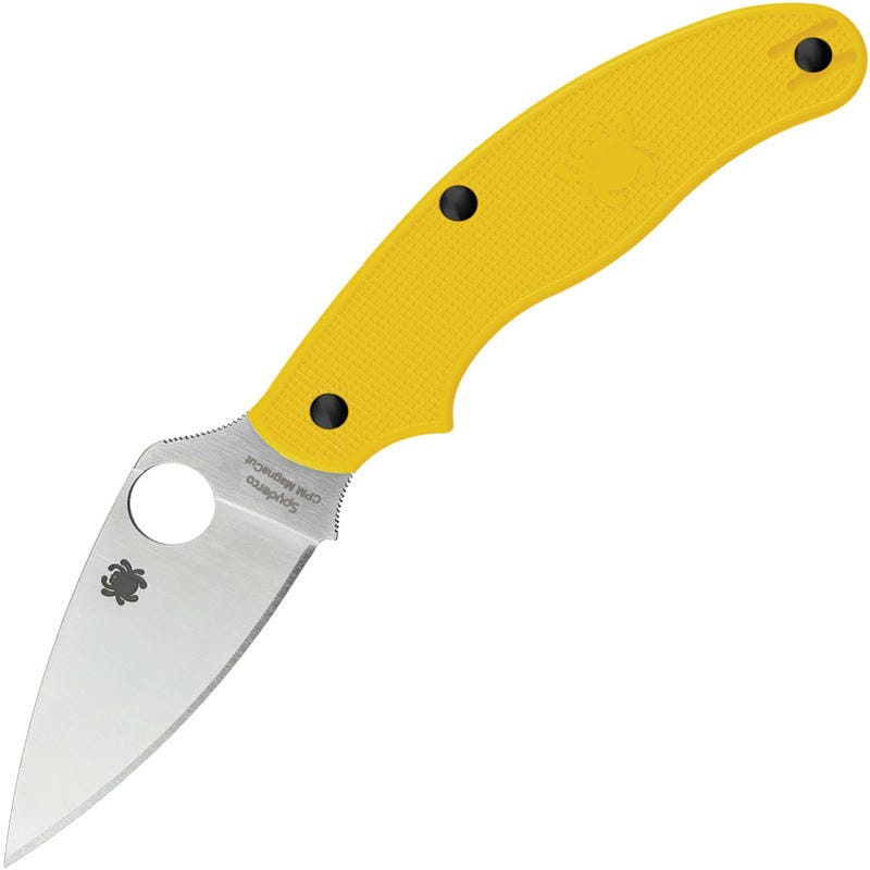 Spyderco UK Penknife Salt UK EDC Knife - 2.9"  CPM-MagnaCut Leaf Blade Yellow Handle