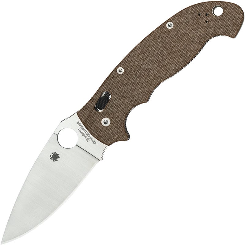 Spyderco Manix 2 XL Folding Knife - 3.85" CPM-CruWear Blade Brown Canvas Micarta Handle