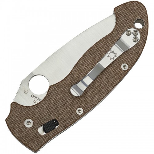 Spyderco Manix 2 XL Folding Knife - 3.85" CPM-CruWear Blade Brown Canvas Micarta Handle
