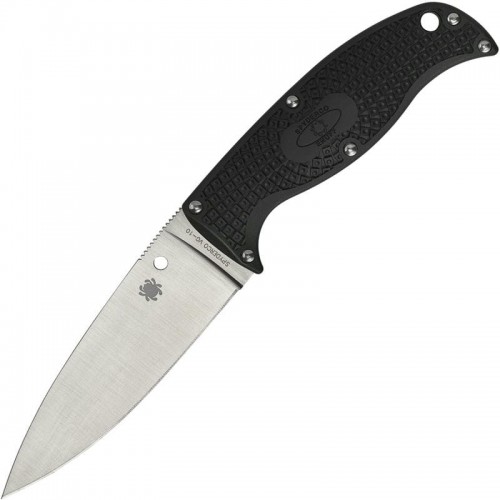 Spyderco Enuff 2 Fixed Blade Knife - 3.93" VG10 Leaf Shaped Blade Black Handle