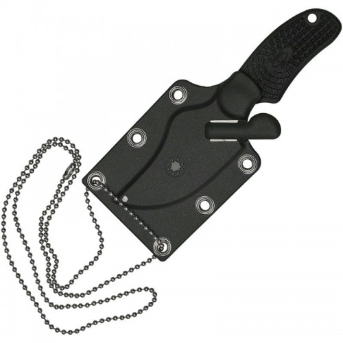 Spyderco ARK Neck Knife - 2.5" H2 Satin Plain Blade Black FRN Handle