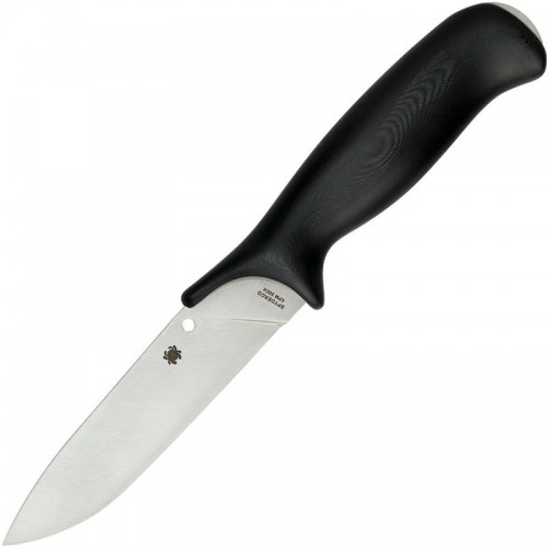Spyderco Zoomer - 5.2" CPM-20CV Blade Black G10 Handle Leather Sheath