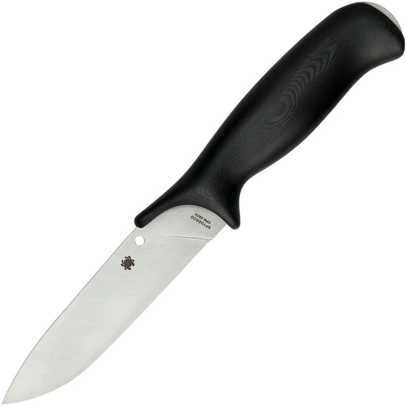 Spyderco Zoomer - 5.2" CPM-20CV Blade Black G10 Handle Leather Sheath